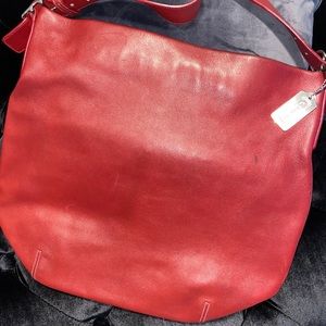 Red COACH leather shoulder bag